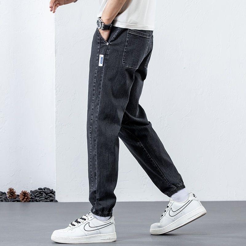 Jeans Men's Spring and Autumn New Men's Pants Loose Tie Nine-point Pants Trendy Brand Versatile Harlan Casual Pants
