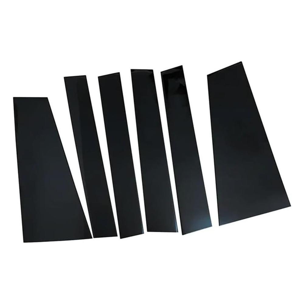 6PCS Piano Black Window Pillar Posts Door Trim Cover For Toyota Sienna 2021-2024
