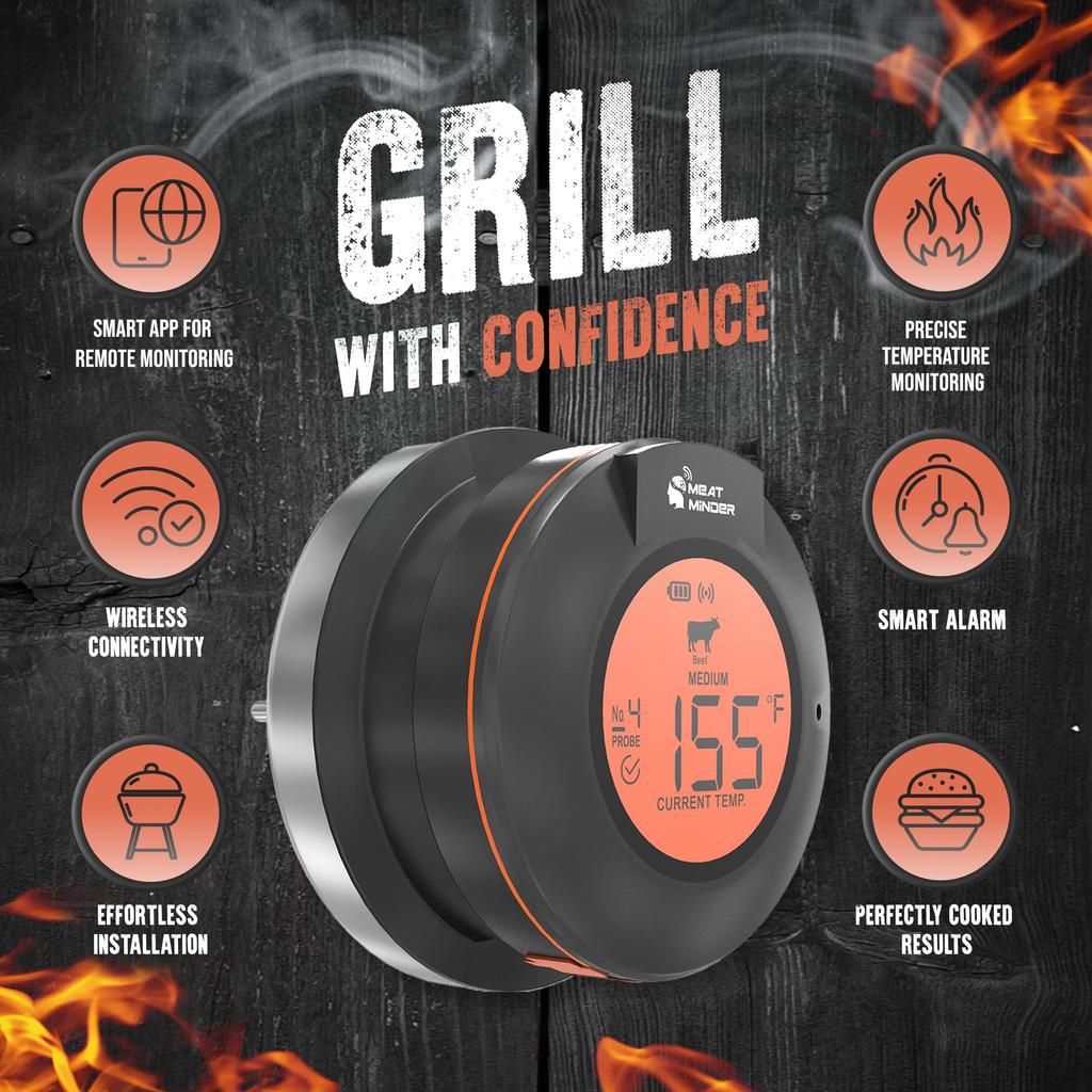 Drahtloses Bluetooth Fleischthermometer Grillthermometer Upgrade Ersatz Wasserdicht Edelstahl Küchen Lebensmittelthermometer Sonden