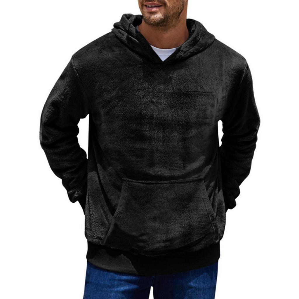 Sudadera de Hombre Oversize Holgada con Capucha Sudadera Suave y Peluda Casual Manga Larga