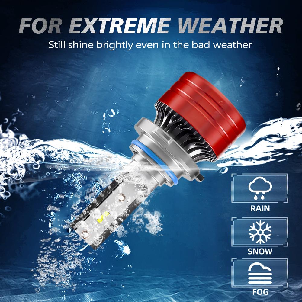 Car LED Headlight Bulbs H7 Imported 3570 CSP 6000k White Internal Driver Replacement Light Bulbs 9005/9006/H11