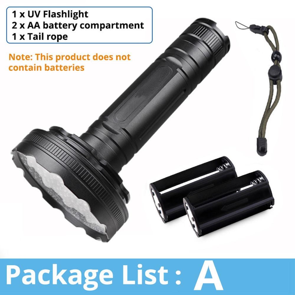 

УФ-фонарик с 128 светодиодами 395 нм ультрафиолетовый фонарь лампа черного света детектор пятен мочи собак домашних животных и постельных клопов чёрный