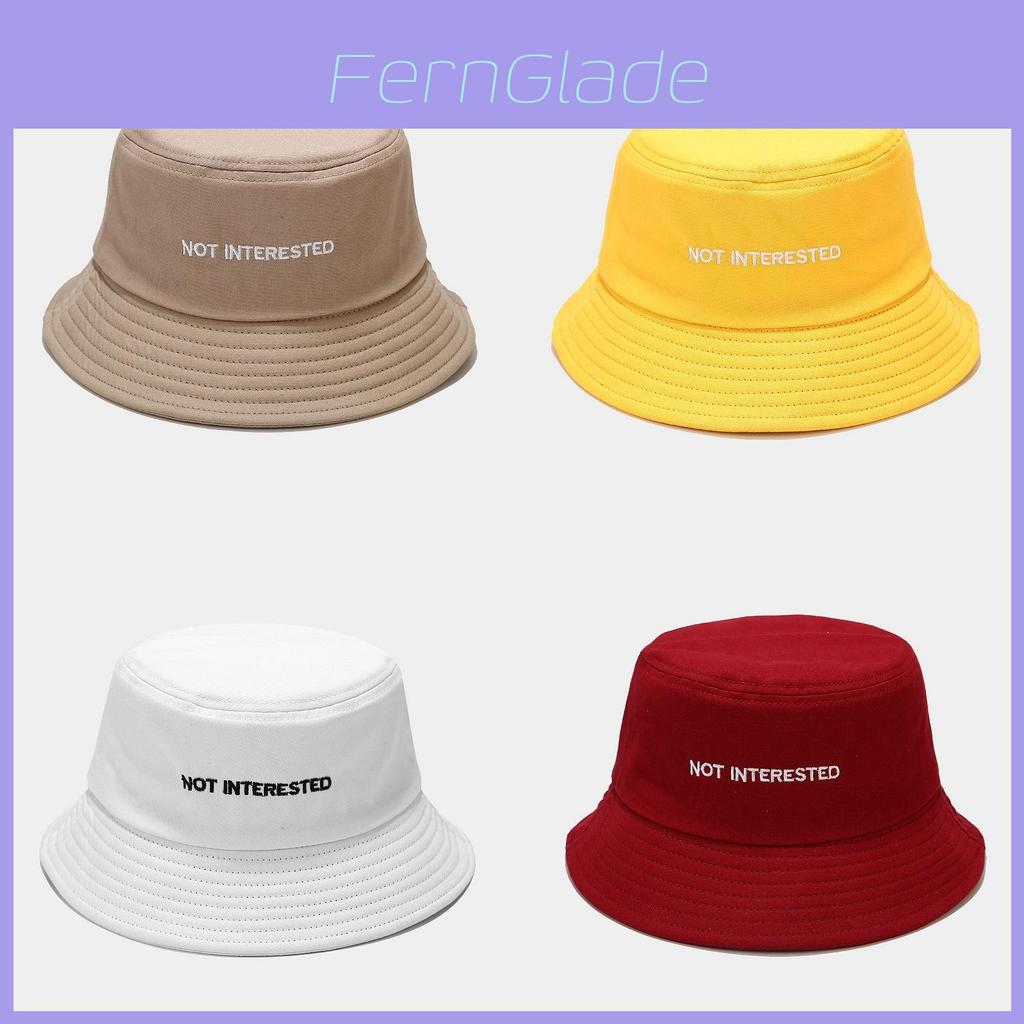 Fisherman Hat Men Women Summer Sun Protection Wide Brim With Embroidered Letters For Outdoor Activities