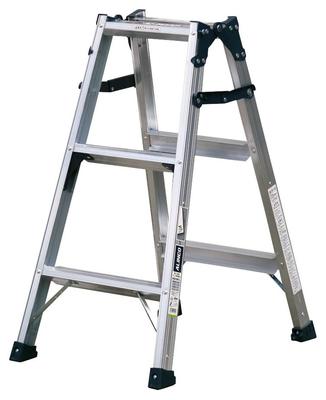 ALINCO Scala in Alluminio 3 Gradini Scala Commerciale Altezza Scala Capacità di Carico Larga Auto Giardino Fai da Te MXB90FS Scala a Gradini, Gradini, Argento, Uso, Durevole, 82cm,
