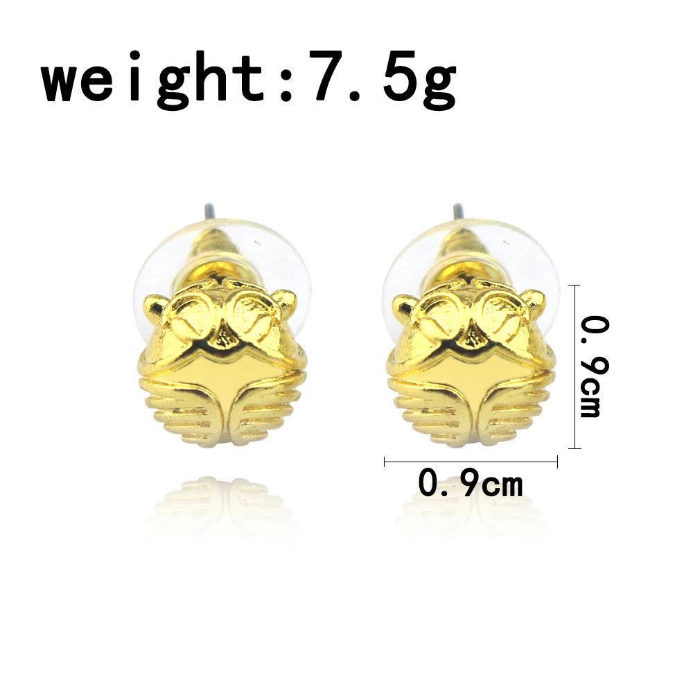 Quidditch Golden Snitch Pendant Earrings Magic Academy Hermione Snitch Ear Hook for Fans Gift Accessories