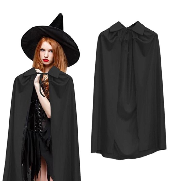 Halloween Vampires Witch Cape with Hood Black Hooded Cape Cloak Witch Wizard Costume Wizard Robe for Adult Kids Unisex