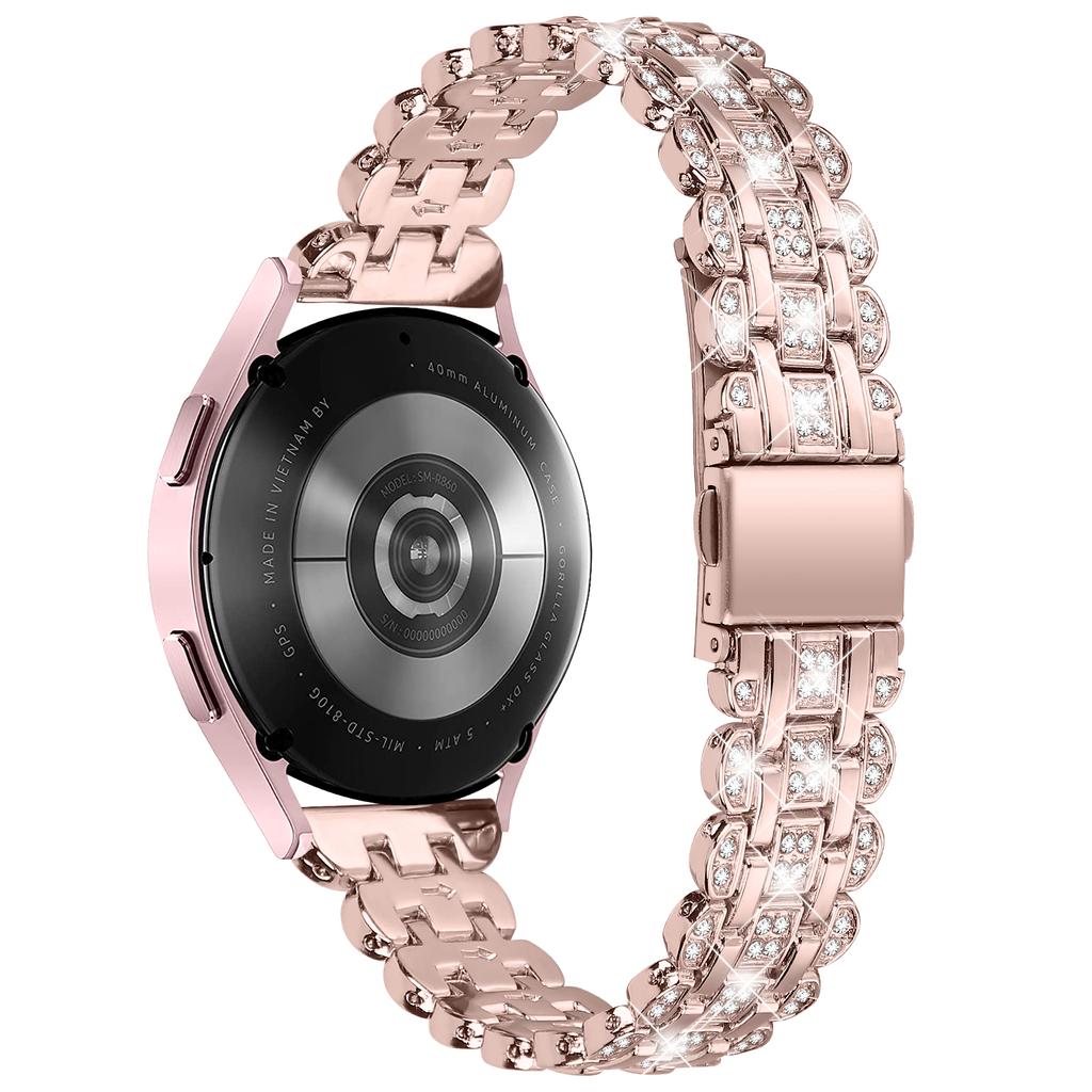 Pro Samsung Galaxy Watch FE 40mm Řemínek na hodinky s kamínkovou dekorací Kovový náramek na zápěstí