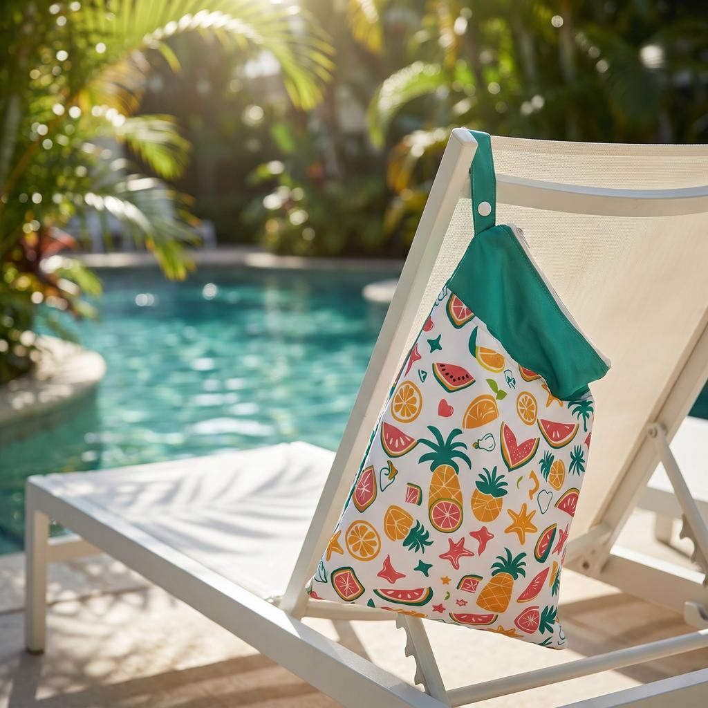 Reusable Wet Dry Storage Bag with Waterproof and Stain Resistant Fabric for Travel Swimming Beach and Outdoor Activities