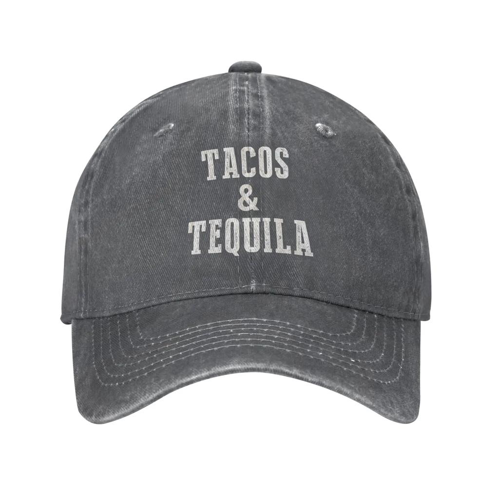 Denim Cap Tacos&Tequila Baseball Cap Dad Hat Klassisch Verstellbar Sport für Männer Frauen Hut Schwarze Snapback Caps