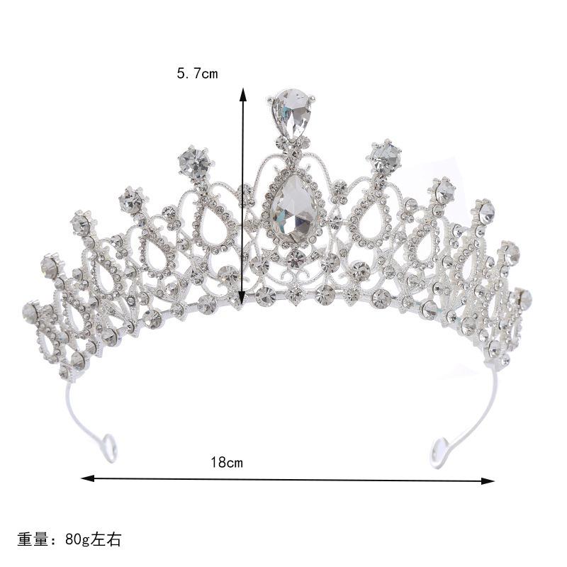 European and American Crystal Crown Water Diamond Exquisite Electroplated Metal Crown Wedding Bride  Birthday Party Ball  Hair Accessory