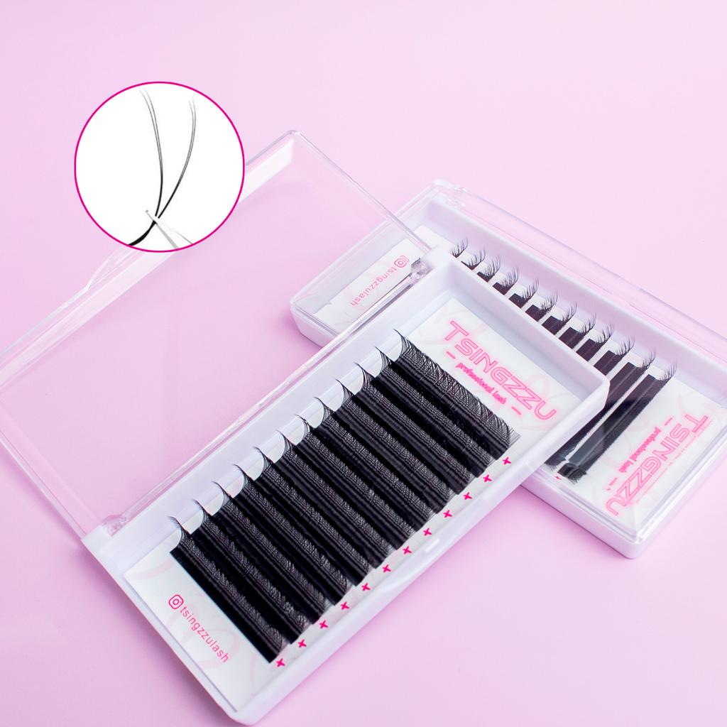 High Quality Custom Private Logo YY Style Individual Vegan PBT Material Handmade Natural Long Black Eyelash Extension