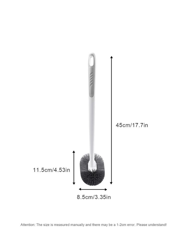 Wall Mounted Toilet Brush with Long Handle, No Dead Corners Cleaning Tool for Bathroom, Space-Saving Toilet Scrubber with Holder
