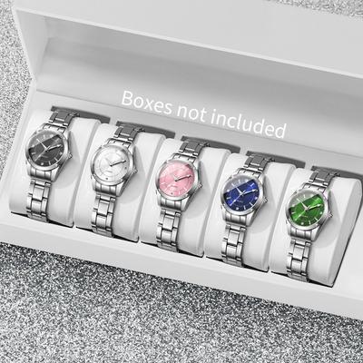 5PCs Women's Watch Simple Fashion Scale Dial Classic Trend Elegant Temperament Quartz Watch Combination Set ( Box Not Included )