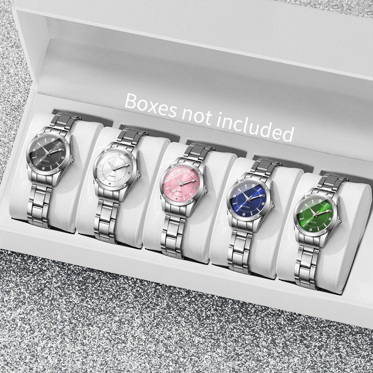 

5 шт. Женские часы Простые Модные Часы с Циферблатом-Шкалой Классический Тренд Элегантный Темперамент Кварцевые Часы Комбинированный Набор ( Коробка в комплект не входит )