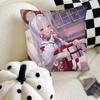Game Anime Genshin Impact Kamisato Ayaka Pillow Case Fashion Square Pillowcase Bedroom Sofa Room Ins Decoration Leisure