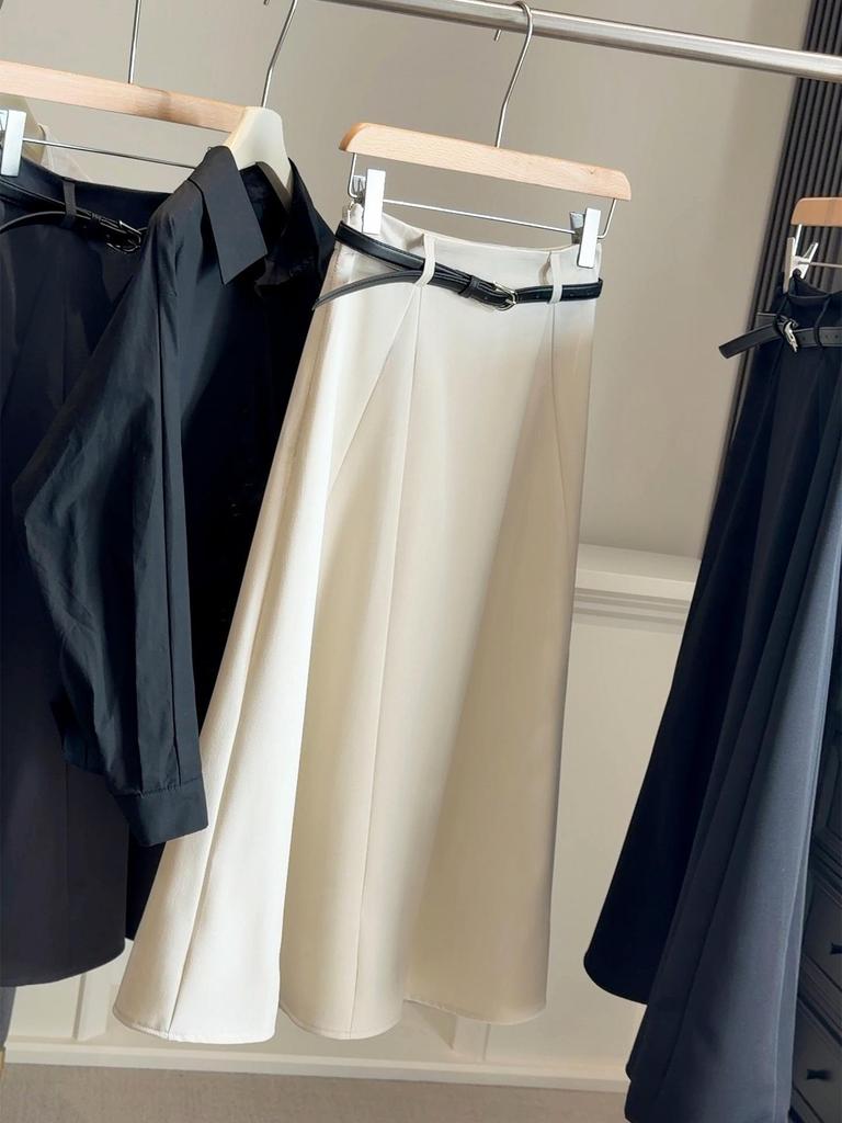 Women's High Waist A-line Flare Skirt, Slimming Drape, Spring/Autumn 2026 Collection