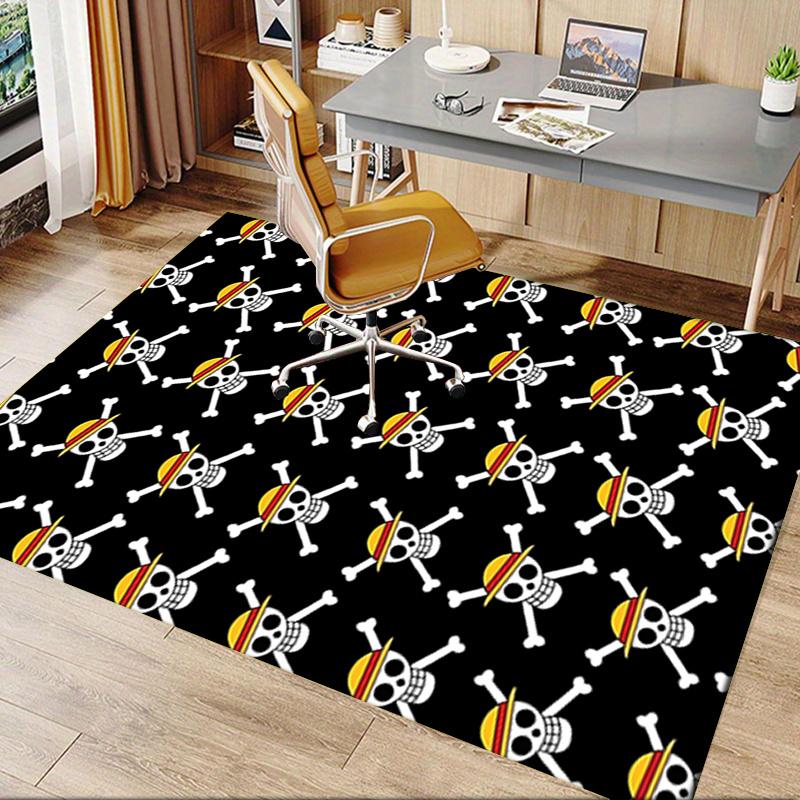 Einteilige Stuhlmatte mit Totenkopfmuster für Wohnkultur, Büro-Teppich, Geschenk, Geeignet für Schlafzimmer, Wohnzimmer, Verschiedene Räume
