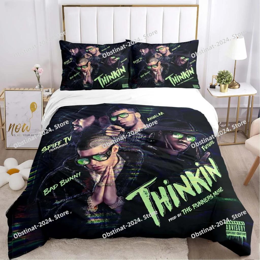 Anuel AA Rapper Hip Hop Singer All Season Bedding Set Printed Duvet Cover Pillowcase Single Double Style Queen King Size Sets