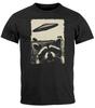 Herren T-Shirt UFO Waschbär Aliens Fotodruck Druckhemd Frontdruck Mode-