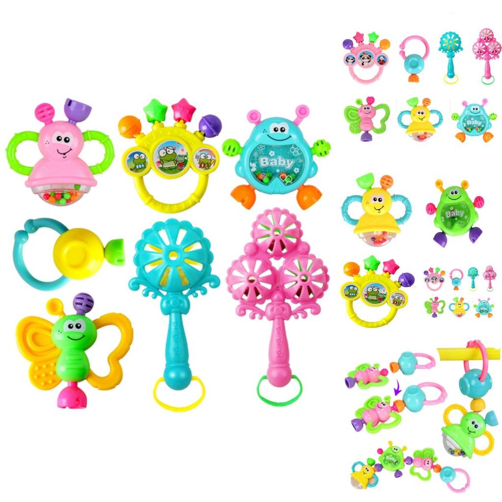Set Newborn Rattle Baby Early Education Handbell Fancy Musical Toys 7pcs