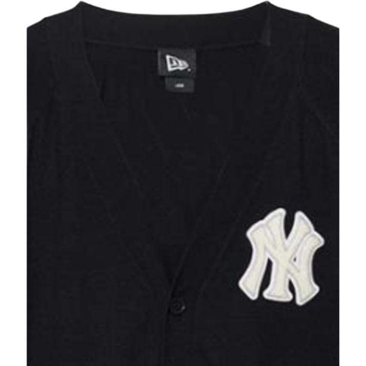 New Era MLB Logo Print Single-Breasted V-Neck Sweater Unisex sweater Black 13512333