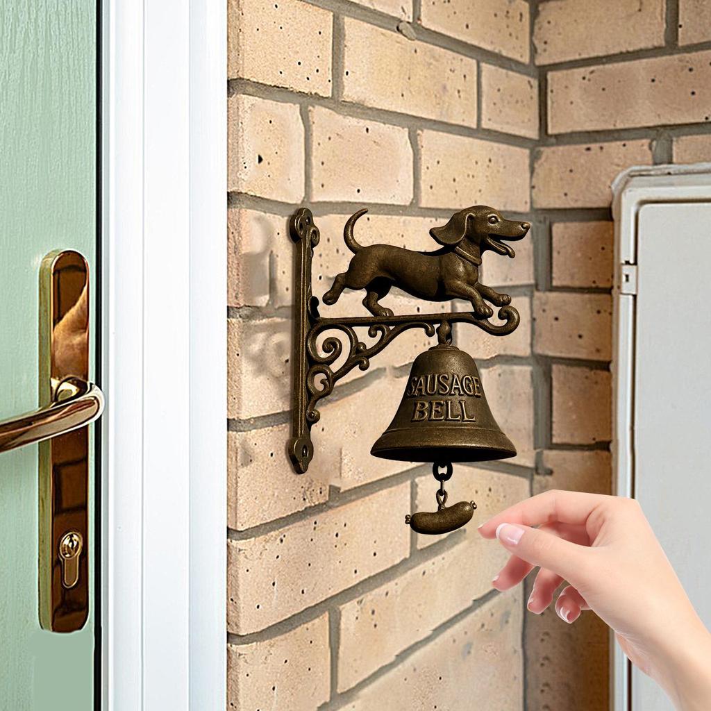 Dinner Bell Outdoor Farmhouse Welcome Doorbell Decorative Door Chime Witch Dachshund Shape for Shop Porch Halloween Decoration