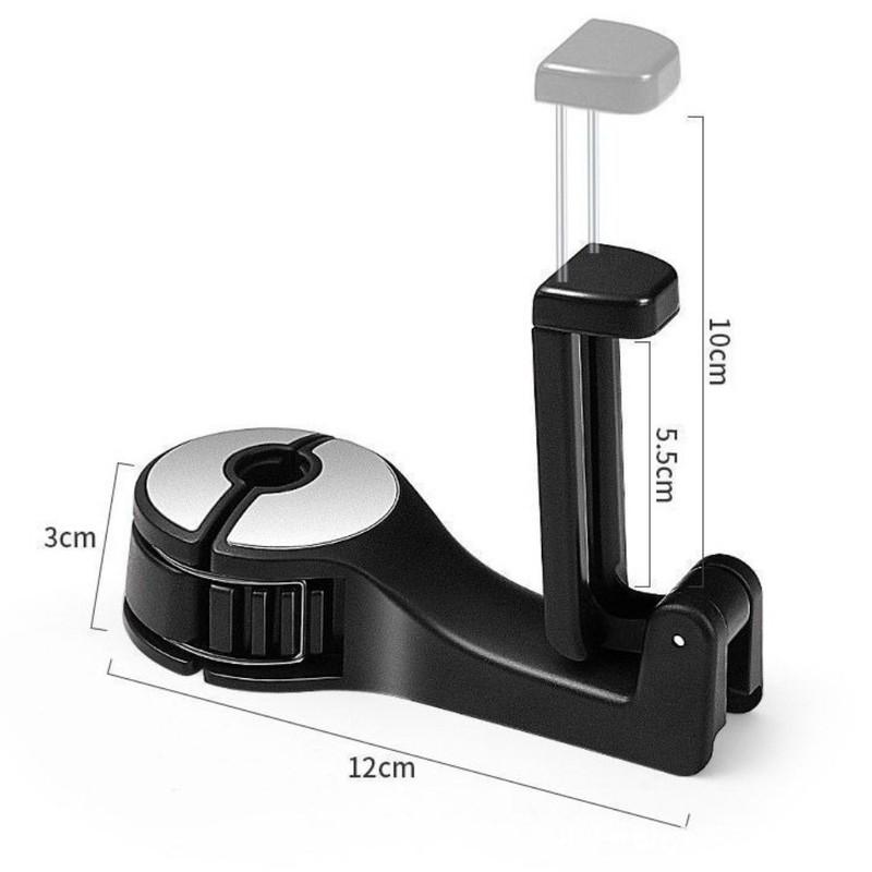 Universal 2 In 1 Car Hook Lock Buckle Hidden Car Mount Stand Hanging Storage Adjustable Headrest Hook For Rear Seat