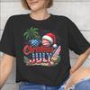 Unisex WoUnisex Graphic Printing Christmas In July Vacation T Shirt Tee Cotton Tshirts Clothing