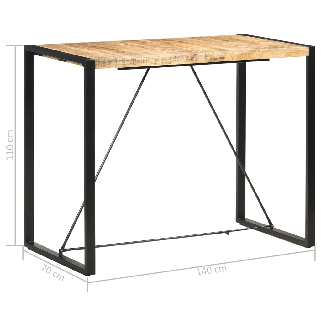 Bar Table 140 X 70 X 110 Cm Solid Mango Wood