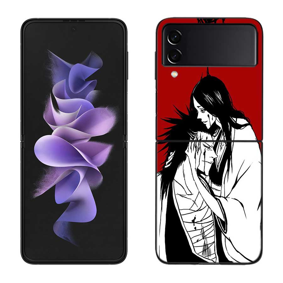 BLEACH Zaraki Kenpachi Phone Case For Samsung Z Flip 7 6 5G Galaxy Z Flip 5 4 3 Black Hard Cell Cover Luxury PC Shell Coque