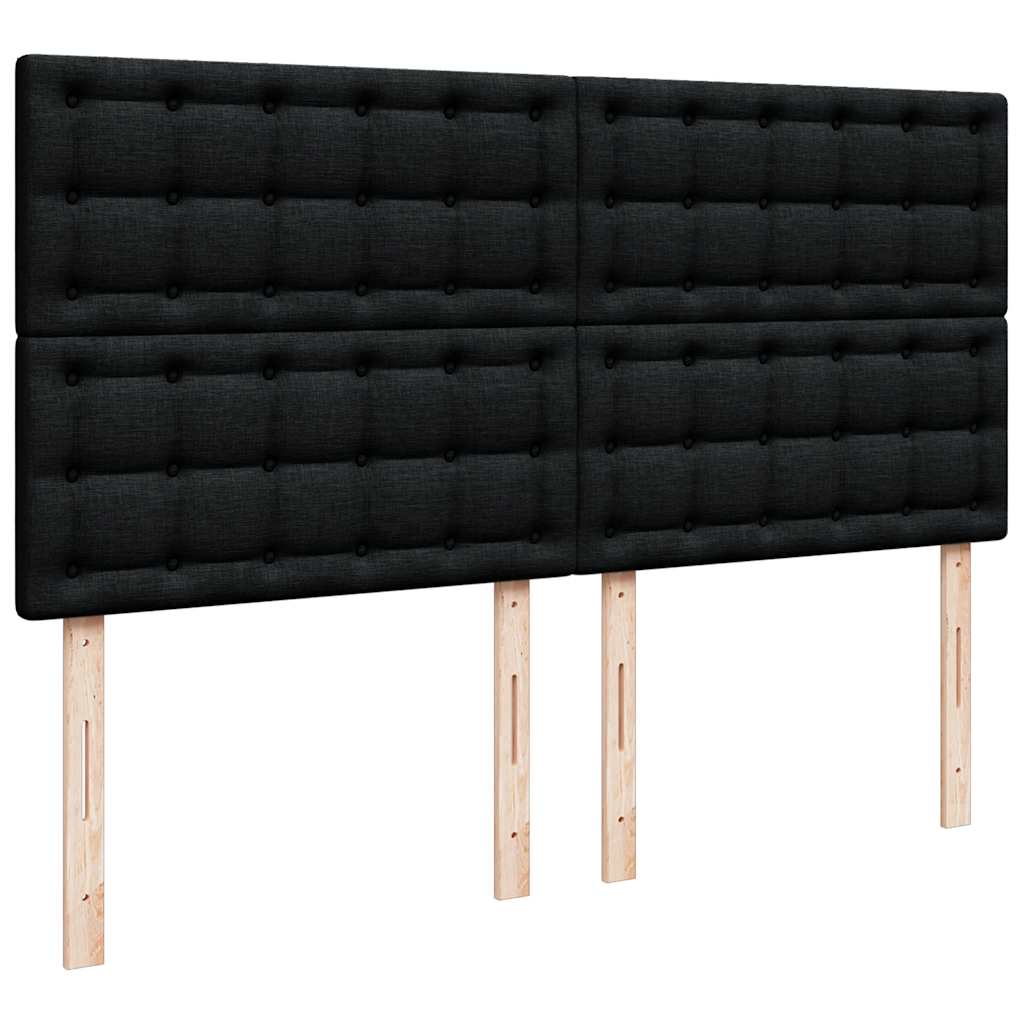 Box Spring Bed with Mattress Black 200x200 cm Fabric