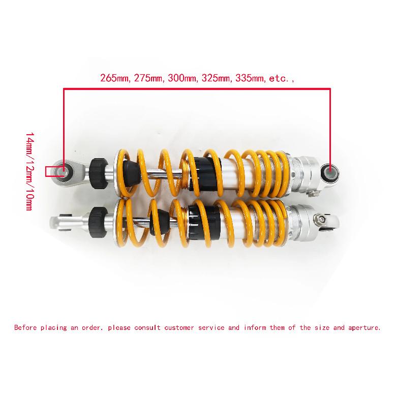 WAVE 335mm GELB Fabrikdirektverkauf von anpassbaren verstellbaren Motorrad-Hinterradstoßdämpfern