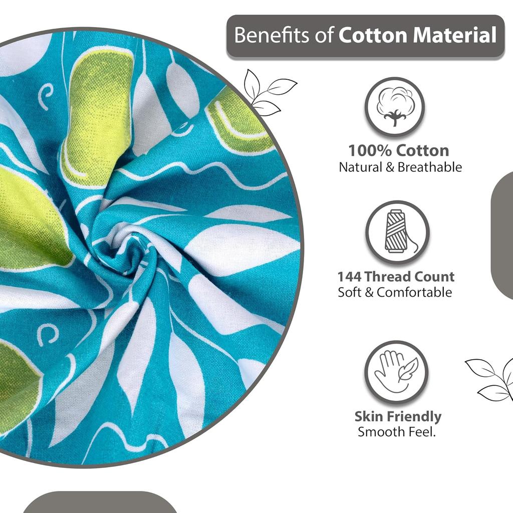 Cotton Double Bedsheet with 2 Pillow Covers | Soft Breathable Wrinkle Free Bedsheet for Double Bed | Printed Bed Sheet Set for Bedroom