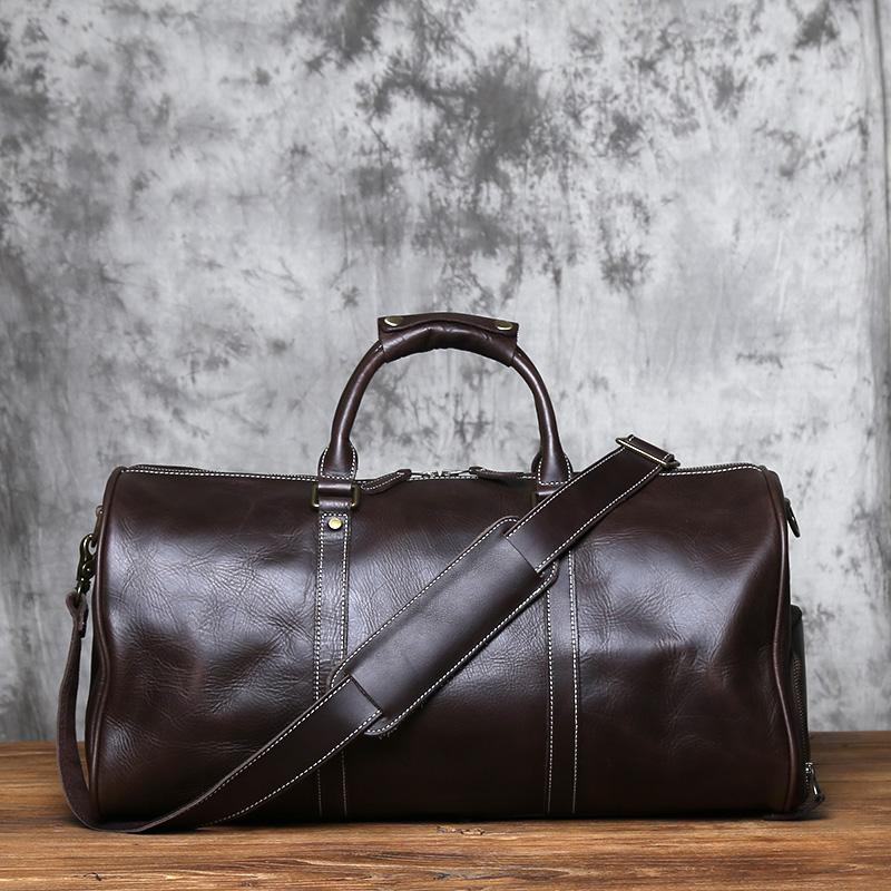 Retro Leather Bag First Layer Cowhide Large Bag Business Trip Handbag Shoulder Messenger Bag