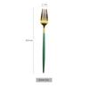 1pcs Green Metal Dinnerware Reusable Gold Flatware 304 Stainless Steel Cutlery Knife Fork Spoon Dessert Tea Kitchen Tableware