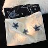 Unisex Embroidered Star Short-Sleeve T-Shirt, Pure Cotton, American Style, Trendy Loose Fit, Heavyweight Summer Tee