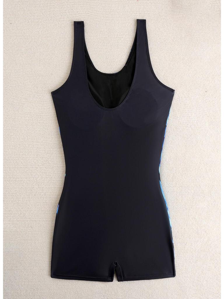 2026 New Women's European American One-Piece Sport Boyleg Swimsuit: Fashionable, Conservative Beachwear