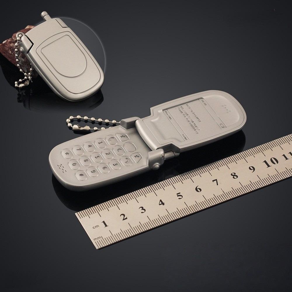 Hanging Mini Phone Model Pendant Zinc Zinc Alloy Foldable Phone Shape Key Ring Backpack Accessories