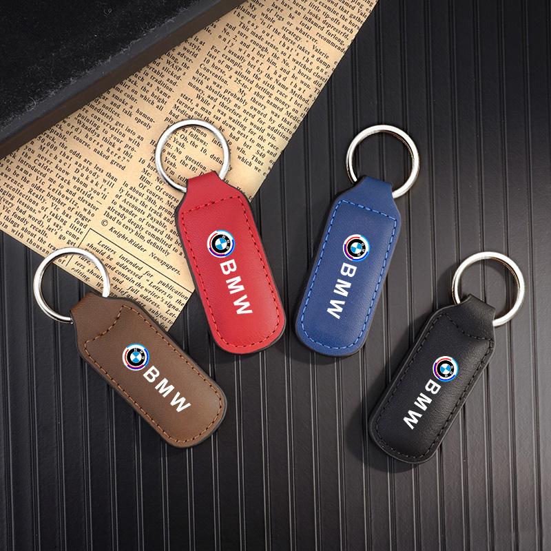 Luxury Leather Car Badge Keychain Keyring Metal Key Ring For BMW 50th Anniversary 1 3 5 7 Series G30 G20 E87 E92 E30 X1 X3 X5 X6 ulbn07