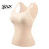 Thermal Insulation Tank Undershirt Chest Lined Sleeveless Women Fleece Top for Underwear with Pads Built