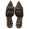 Zara Minimalist Comfortable Versatile High Heel Printed Bow Decorated Pointed Toe Mule Sandals Women Footwear Leopard-Print 1352510-38