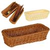 Rectangular Imitation Rattan Storage Basket Simple Plastic Picnic Basket  Chopsticks Spoons Forks