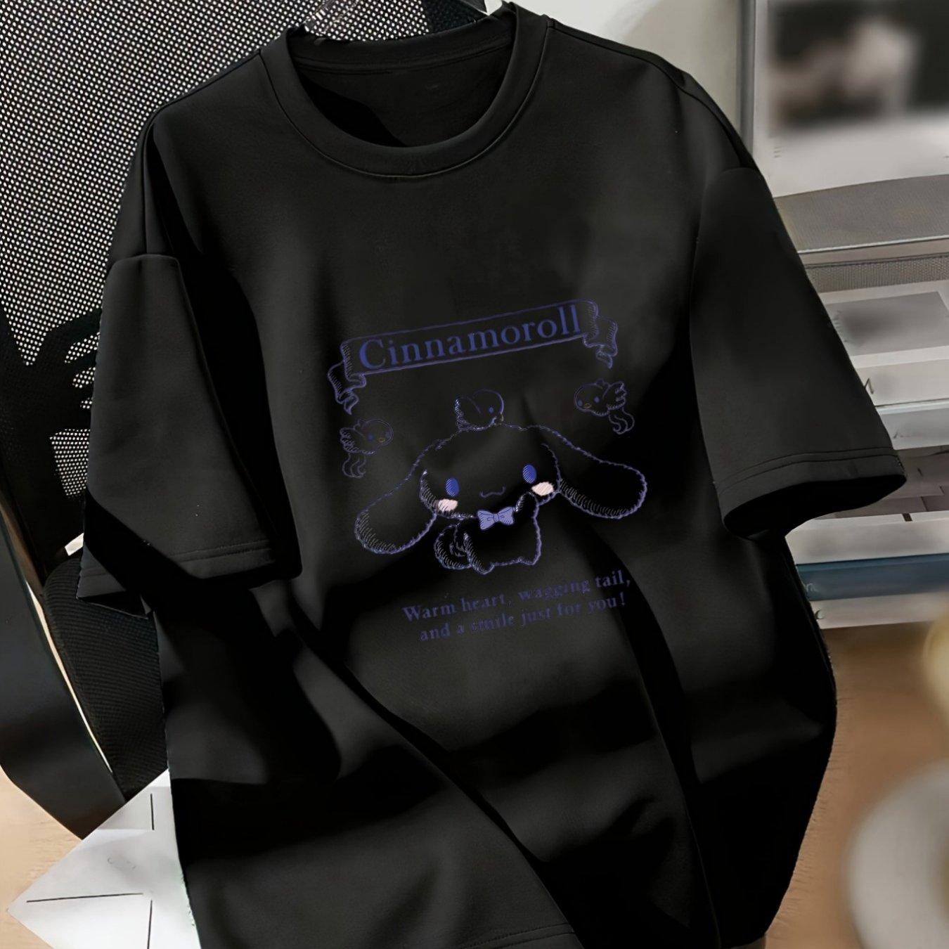 

2025 New Cinnamoroll Creative Printed Summer Unisexs Plus Size Tshirt Cotton Y2K Loose Casual Versatile Short Sleeve Top 4XL