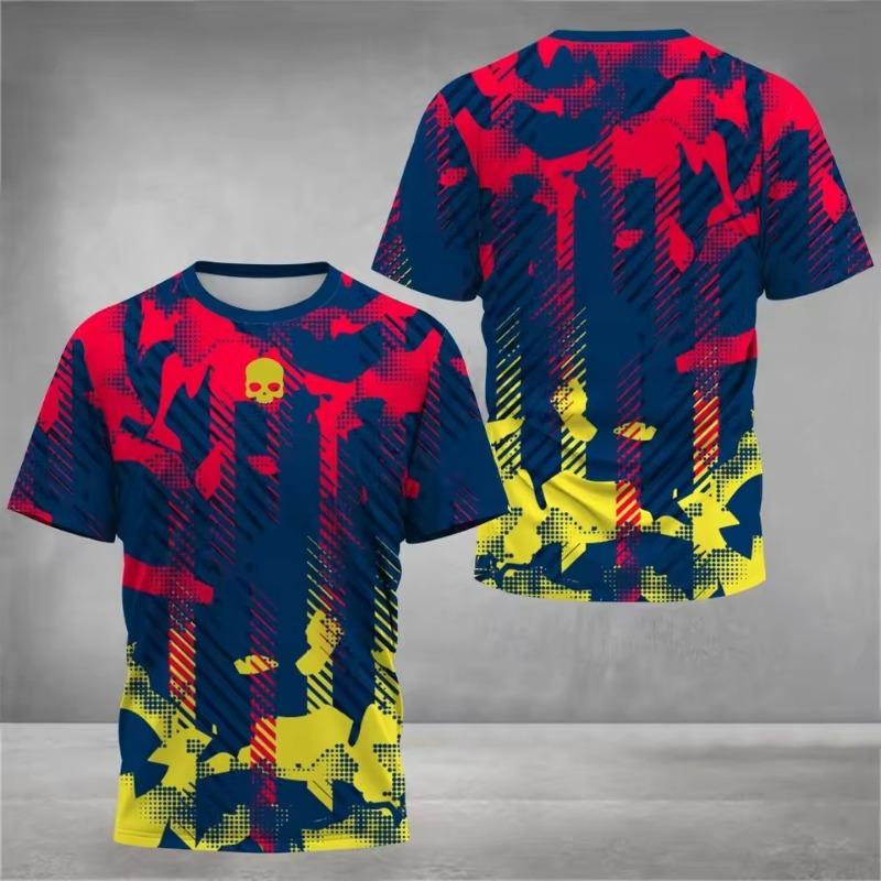 

Мужские футболки с круглым вырезом, с коротким рукавом, с красочным принтом, для тенниса, для бега, повседневные, удобные, верхняя одежда для спорта на открытом воздухе 6XL