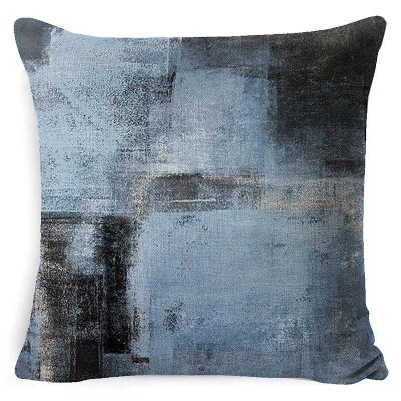 

Home Decor Pillow Cushion Cover New Turquoise and Orange Abstract Art Painting Throw Pillow Cover 45 * 45 pillow cover