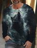 Men's Long Sleeves T-Shirts Animal Wolf Pattern 3D Print Top Tees Summer  Fashion Oversized Unisex T Shirt Men Clothing