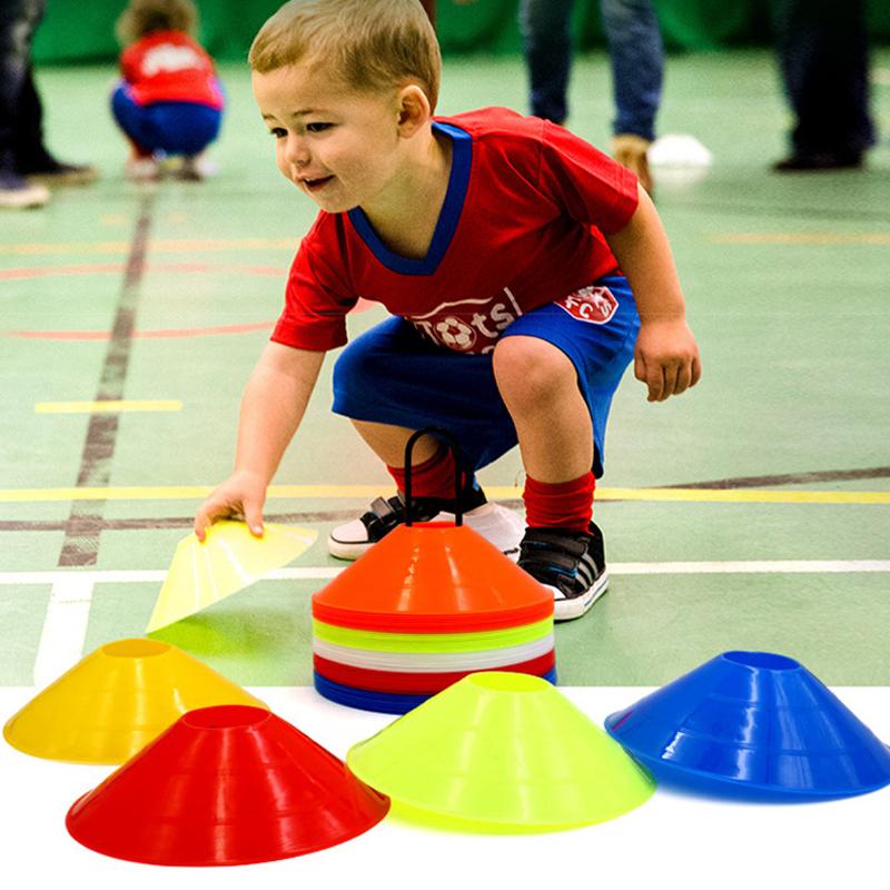 Kid 10Pcs Soccer Disc Cones Set Soccer Pro Agility Discs Dish Sport Space Cones Football Sensory Training Equipment Ball Boy Toy