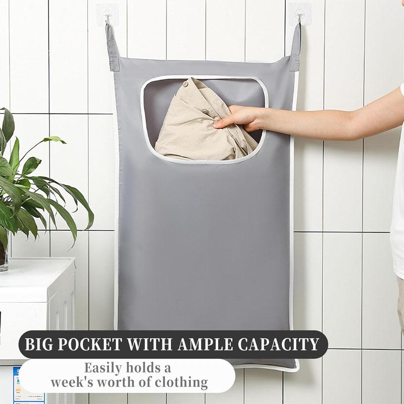 Úložná taška na špinavé oblečení Košík Rám Kbelík Skládací síťovina Prádelna Koupelna Závěsný organizér na domácí oblečení s háčkem