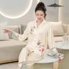 New Chinese Ice Silk Pajamas Women's Summer New Long-sleeved Trousers Set Retro National Style Buckle High-end Loungewear