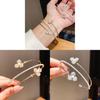 Zircon Pearl Flower Three Layer Open Bracelet With Elegant Design For Women